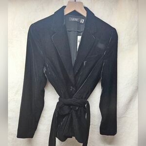 Lauren Women's Ralph Lauren Belted Velvet Black Size 10